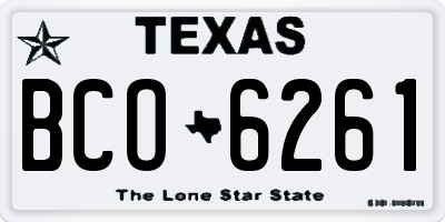 TX license plate BCO6261