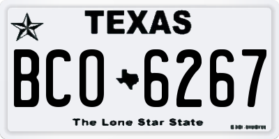 TX license plate BCO6267