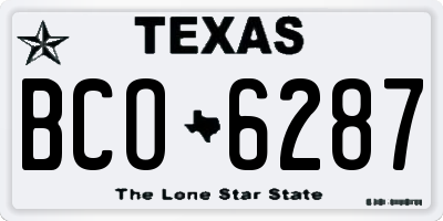 TX license plate BCO6287