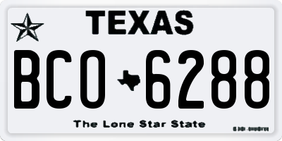 TX license plate BCO6288