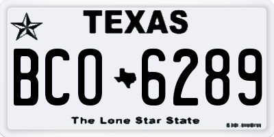 TX license plate BCO6289