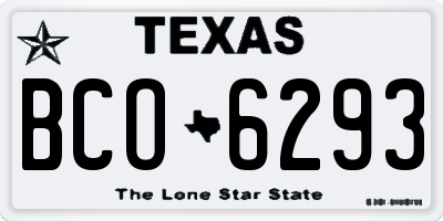 TX license plate BCO6293