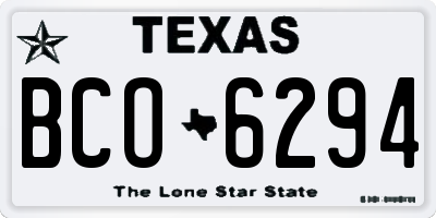 TX license plate BCO6294