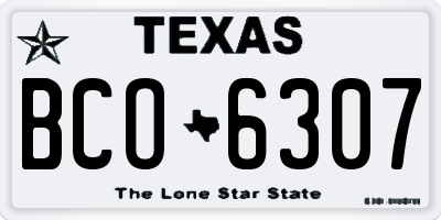 TX license plate BCO6307