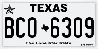 TX license plate BCO6309