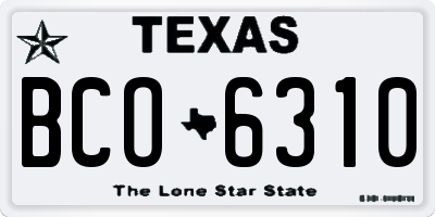 TX license plate BCO6310
