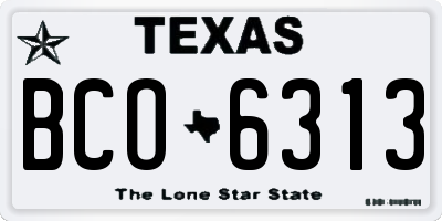 TX license plate BCO6313