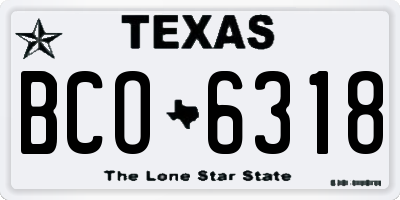 TX license plate BCO6318