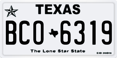 TX license plate BCO6319