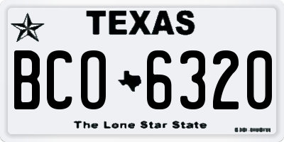 TX license plate BCO6320