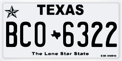 TX license plate BCO6322