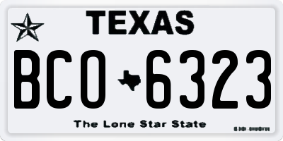 TX license plate BCO6323
