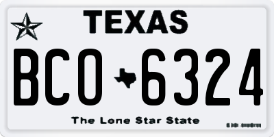 TX license plate BCO6324