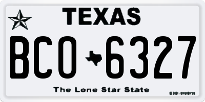 TX license plate BCO6327