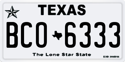 TX license plate BCO6333