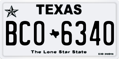 TX license plate BCO6340