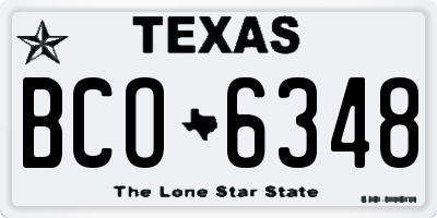 TX license plate BCO6348