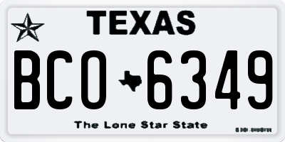 TX license plate BCO6349