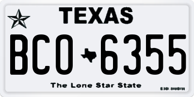 TX license plate BCO6355