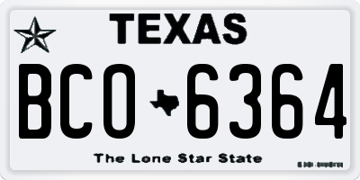 TX license plate BCO6364