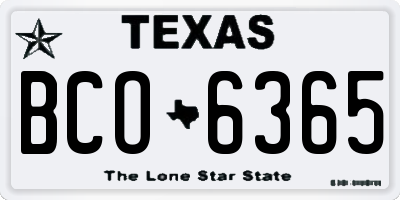 TX license plate BCO6365