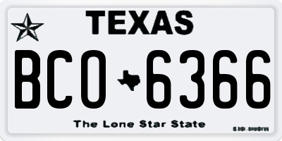 TX license plate BCO6366