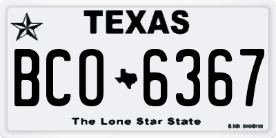 TX license plate BCO6367