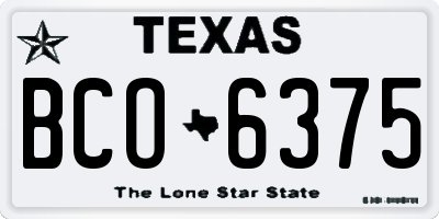 TX license plate BCO6375