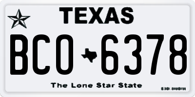 TX license plate BCO6378