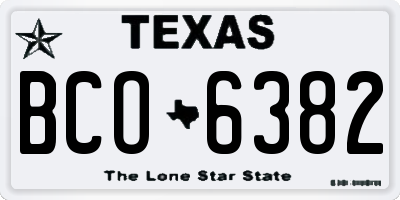TX license plate BCO6382