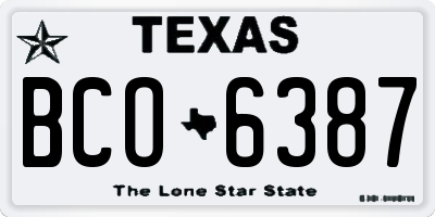 TX license plate BCO6387