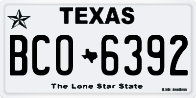 TX license plate BCO6392