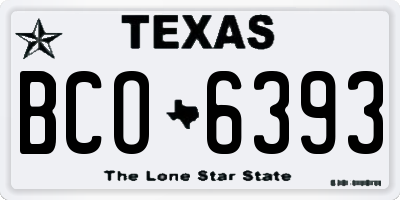 TX license plate BCO6393