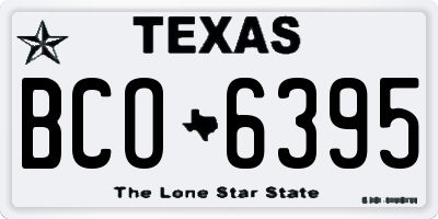 TX license plate BCO6395