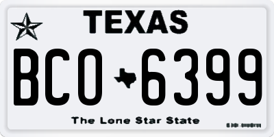 TX license plate BCO6399