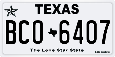 TX license plate BCO6407