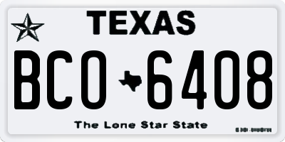 TX license plate BCO6408