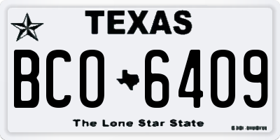 TX license plate BCO6409
