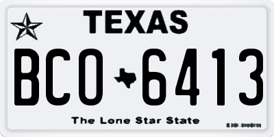 TX license plate BCO6413