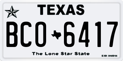 TX license plate BCO6417