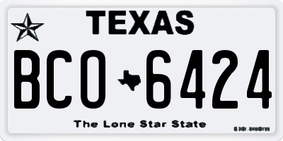 TX license plate BCO6424