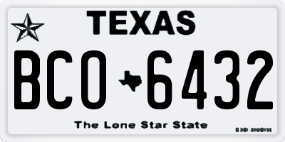 TX license plate BCO6432