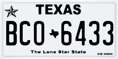 TX license plate BCO6433