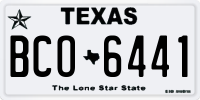 TX license plate BCO6441