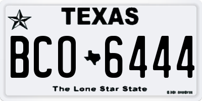 TX license plate BCO6444
