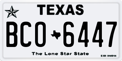TX license plate BCO6447