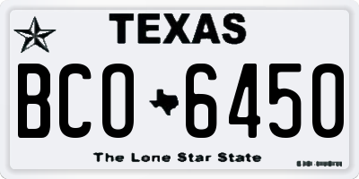 TX license plate BCO6450