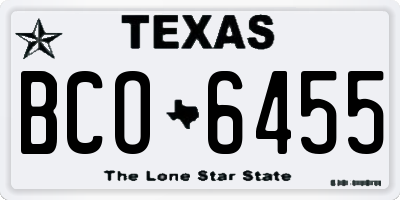 TX license plate BCO6455