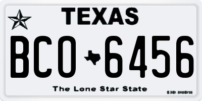 TX license plate BCO6456