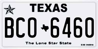 TX license plate BCO6460